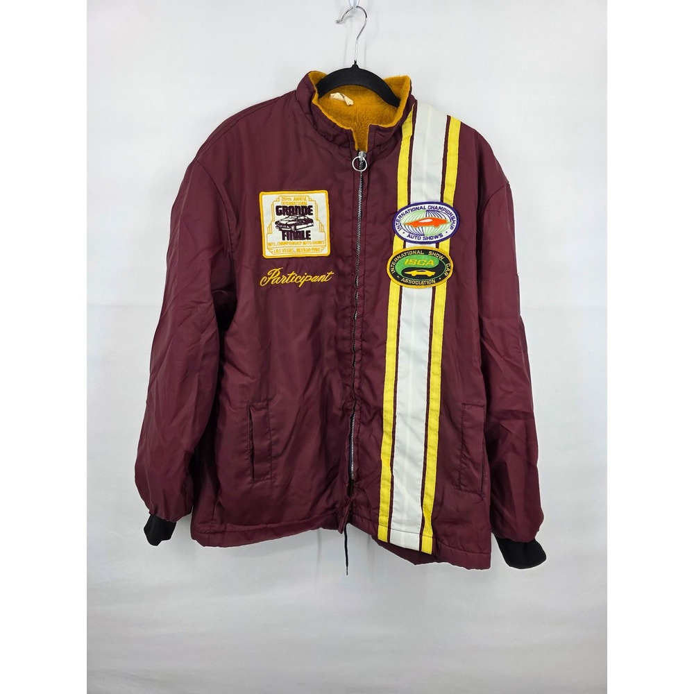 Vintage 1982 ISCA Grande Finale Racing Jacket Great Lakes Burgundy Mens Large